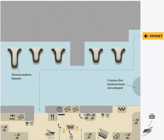 Схема терминала B аэропорта Шереметьево третий этаж