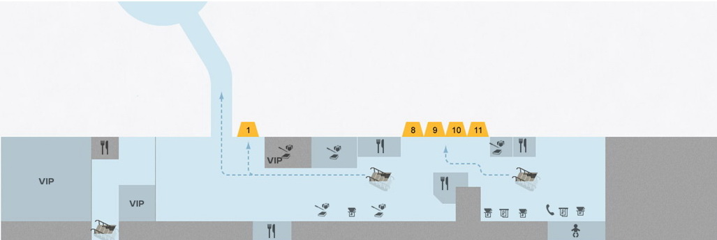 Схема терминала B аэропорта Шереметьево второй этаж